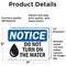 Signmission Do Not Turn On The Water Sign With Symbol, 7 in W x Rectangle, Vinyl Decal OS-2PACK-NS-D-57-L-11394 - alternate 3